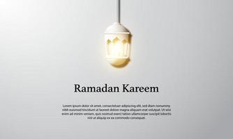 graphique vectoriel du ramadan kareem avec lanterne blanche. adapté pour carte de voeux, papier peint et autres.