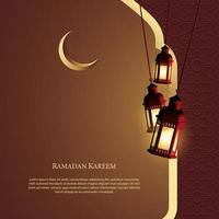graphique vectoriel du ramadan kareem avec lanterne et motif d'ornement islamique. adapté pour carte de voeux, papier peint et autres.