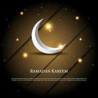 graphique vectoriel du ramadan kareem avec croissant de lune blanc. adapté pour carte de voeux, papier peint et autres.