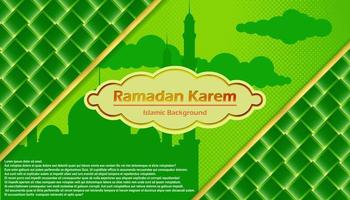 fond de ramadan avec motif ketupat adapté au contenu du ramadan, carte de voeux, etc. vecteur