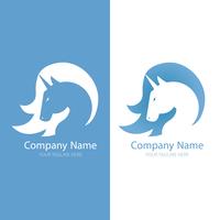 Logo avec une licorne pour votre entreprise. Icône Pegasus. Gradient vector illustration ligne plate.