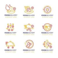 collection de concept de logo de livraison de nourriture vecteur