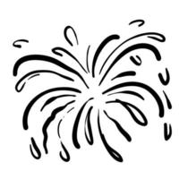 explosion de feu d'artifice doodle dans un style doodle vecteur