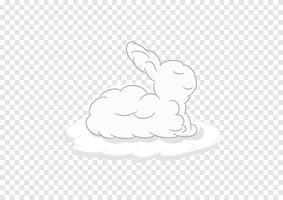 forme de nuage de lapin sur fond de transparence vecteur