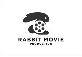 conception de symbole de film de lapin logo créatif vecteur