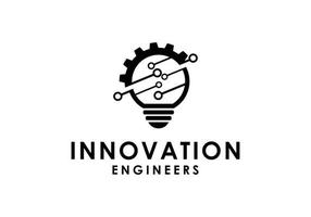 modèle de logo vectoriel engrenage créatif et ampoule pour l'énergie de l'innovation