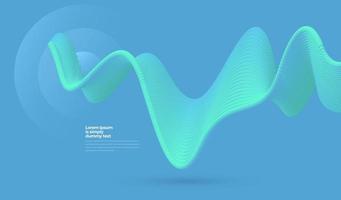 arrière-plan abstrait avec onde de ligne de particules émises bleues. modèle de conception d'élément conceptuel. illustration vectorielle moderne. vecteur