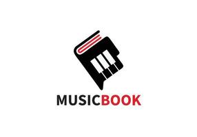 logo icône design musique piano et modèle de symbole de livre vecteur