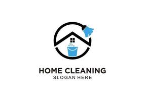 modèle de conception de logo de nettoyage de maison vecteur