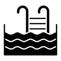 icône de glyphe de piscine vecteur