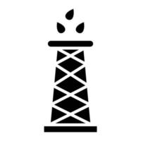 icône de glyphe de pétrole de forage vecteur