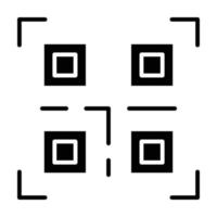 icône de glyphe de code qr vecteur