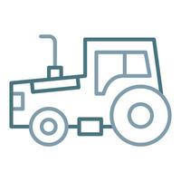 icône de deux couleurs de ligne de tracteur vecteur