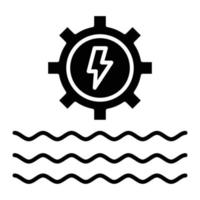 icône de glyphe d'énergie hydroélectrique vecteur