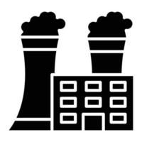 icône de glyphe de centrale électrique vecteur