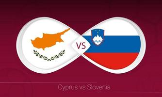 chypre contre la slovénie en compétition de football, groupe h. versus icône sur fond de football. vecteur
