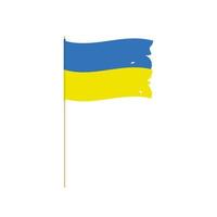 il s'agit d'un drapeau ukrainien isolé sur fond blanc. vecteur