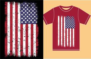 drapeau américain avec un design de t-shirt. vecteur