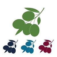 logo icône olive vecteur