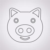 Signe de symbole icône de porc vecteur