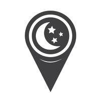 Carte Pointer Moon Star Icon vecteur