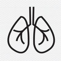 Signe de symbole icône poumons vecteur