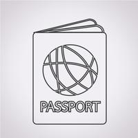 Signe symbole icône passeport vecteur