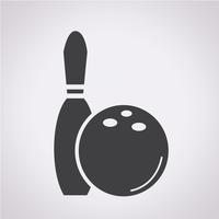 symbole de l&#39;icône de bowling vecteur
