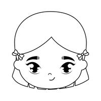 tête de personnage avatar jolie petite fille vecteur