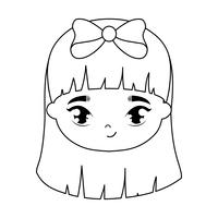 tête de personnage avatar jolie petite fille vecteur