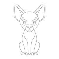 Page de coloriage de contour de chien mignon chiot pour les enfants coloriage d'animaux vecteur