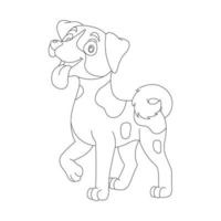 Page de coloriage de contour de chien mignon chiot pour les enfants coloriage d'animaux vecteur