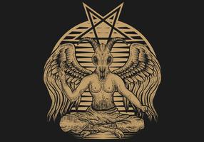 illustration vectorielle de baphomet monde vecteur