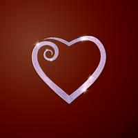 Coeur pour carte de voeux. Ornement décoratif pour carte de voeux de vacances pour la Saint Valentin, mariage, anniversaire, déclaration d&#39;amour. vecteur