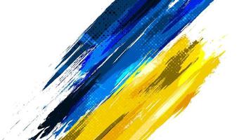 drapeau de l'ukraine avec concept de pinceau et effet de demi-teintes. drapeau de l'ukraine dans le style grunge. arrière-plan ukrainien avec concept peint à la main vecteur