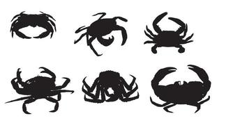 crabe vector illustration design collection noir et blanc