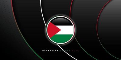 conception de drapeau de cercle de palestine avec fond noir. conception de la fête de l'indépendance de la palestine.