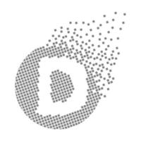 lettre ronde d points de pixel rapides. pixel art avec la lettre d. vecteur