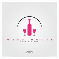 logo de la maison du vin modèle élégant premium vecteur abstrait eps 10
