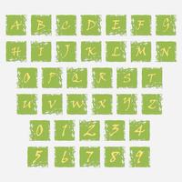 Icônes grunge avec des lettres de l&#39;alphabet et des nombres vecteur