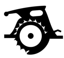 icône d'outil de construction de silhouette unique de scie circulaire pour la conception vecteur