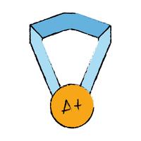 symbole de la médaille scolaire à un étudiant intelligent vecteur