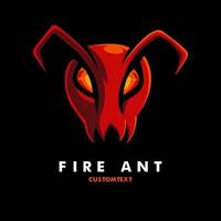 vecteur de conception illustration logo fourmi de feu