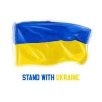 drapeau ukrainien peint à la main illustration vectorielle vecteur