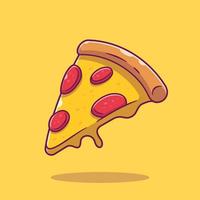 illustration d'icône de vecteur de dessin animé fondu de tranche de pizza. concept d'icône d'objet alimentaire isolé vecteur premium. style de dessin animé plat