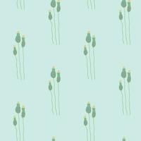 plantes vertes abstraites dans un style doodle sur fond vert. arrière-plan transparent de vecteur. pour tissu, papier peint ou emballage. vecteur