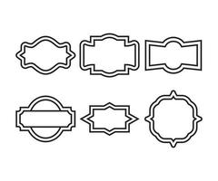 ensemble de cadres d'étiquettes vierges vecteur