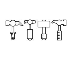 jeu d'icônes de marteau vecteur