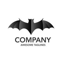 logo illustration chauve-souris minimaliste vecteur