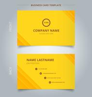 Carte de visite créative et technologie de modèle de carte de visite nom rayé chevauchant des lignes diagonales superposées motif de couleur jaune. vecteur